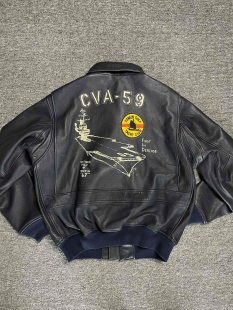 G1皮衣经典 皮夹克 飞行员夹克巴基斯坦山羊皮复古男女军事风宽松版