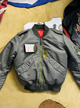 战地灰绿撞色L2-B经典飞行服夹克棉服新雪丽220g棉衣宽松男女外套