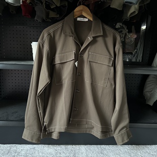 日常休闲通勤款 工厂样衣孤品M 男女同款 日单春秋薄夹克撞色线短款