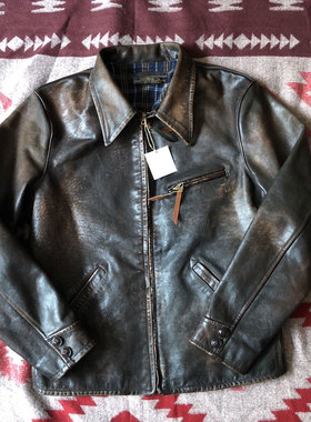 1930定制皮衣 burwood软牛皮复刻经典美式皮夹克复古擦色过渡自然
