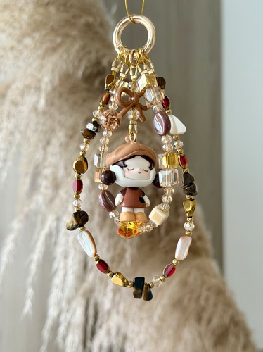 泡泡玛特正版萌粒【咖啡工厂-特调咖啡师】 sp  diy手机链双链