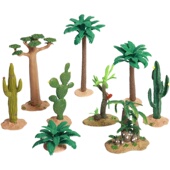 仿真动物配套场景草丛植物远古树摆件仙人掌摆饰猴面包树儿童玩具