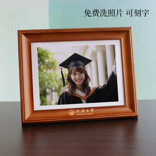 实木相框复古摆台678寸洗照片写真照全家福做成相框定制刻字 美式