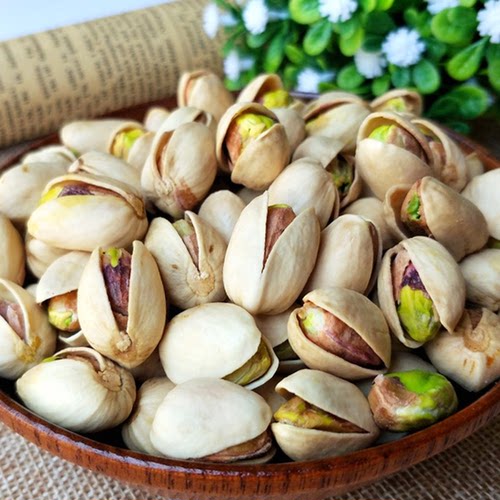 新货大颗粒原色开心果500g袋装自然原味盐焗无漂白零食坚果仁特产