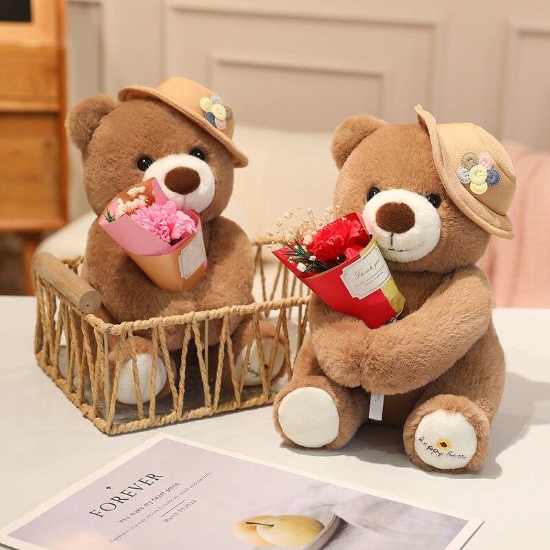 泰迪熊系列抱花爱心毛绒玩具情侣熊公仔生日熊熊玩偶