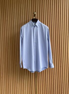 聚鹏名品Bagutta 浅蓝色衬衣男士纯棉衬衣舒适透气百搭内穿简约