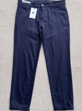 聚鹏名品PT 蓝色羊毛休闲裤男士98%羊毛薄款百搭亲肤柔软男裤