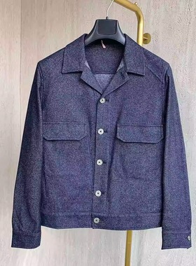 聚鹏名品Andre Maurice 蓝灰色双口袋外套男士商务百搭夹克休闲