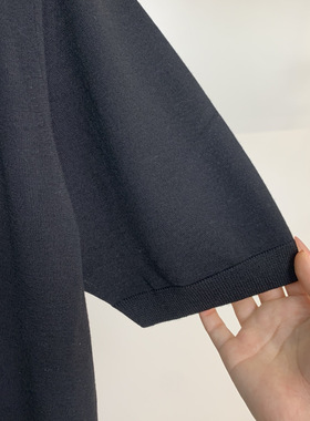 聚鹏名品Andre Maurice 黑色短袖polo男士老钱风夏季上衣商务百搭