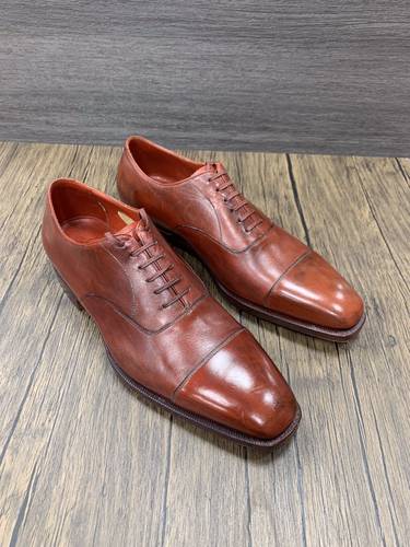 朗丹泽男士复古红方头牛津鞋商务