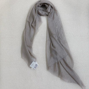 聚鹏名品Brunello Cucinelli 香槟色亮绒真丝混纺围巾(女款)