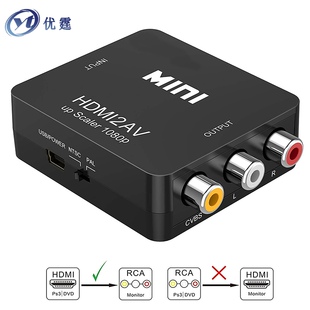 优霆hdmi转cvbs视频转换器1080P转pal 黄色RCA576I或480P ntsc制式