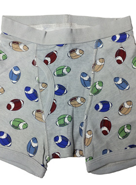 哟呼！crazy8 0-4岁男童瘦款灰色橄榄球全棉平脚内裤平角短裤