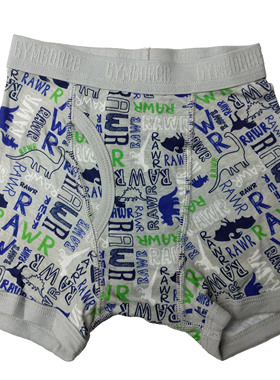哟呼！crazy8 0-4岁男童瘦款灰色字母全棉平脚内裤平角短裤