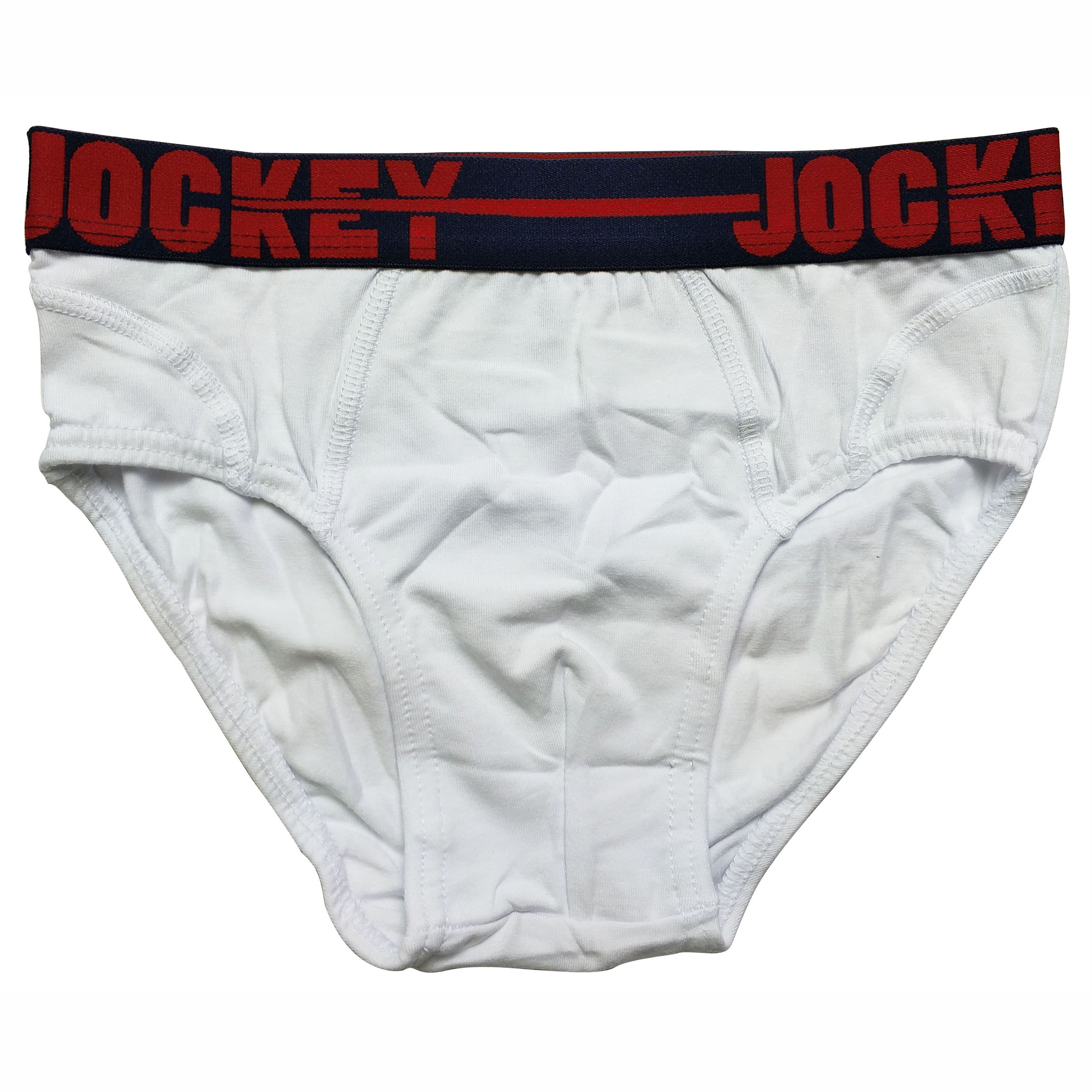 哟呼！JOCKEY 8-10岁男童瘦款白红全棉低腰三角内裤短裤