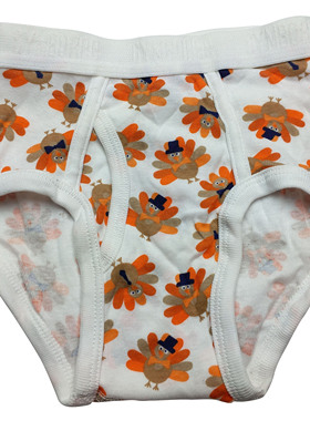 哟呼！外贸美单gy 次品 2-12岁男童瘦款白色火鸡全棉三角内裤短裤