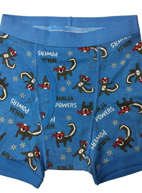 哟呼！crazy8 1-6岁男童瘦款蓝色猴子全棉平脚内裤平角短裤