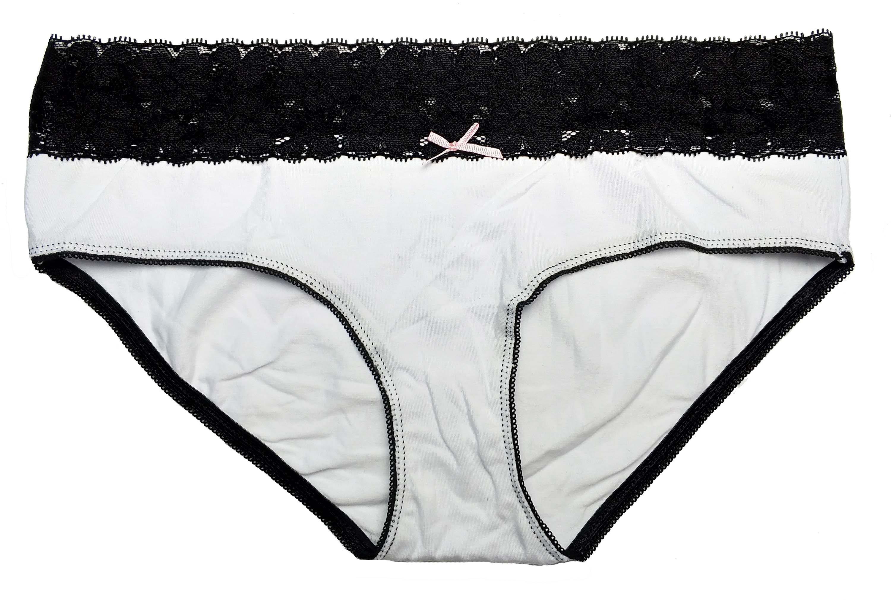 女士黑白低腰全棉三角内裤