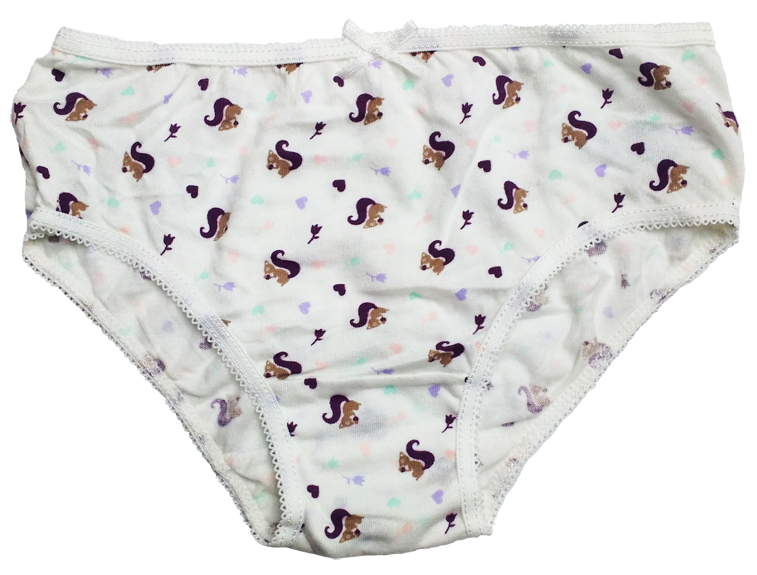 女童中腰白色全棉三角短裤