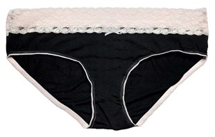 哟呼！primark M-L码女士粉黑蕾丝低腰全棉三角内裤短裤