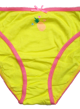 哟呼！PRIMARK 7-16岁女童黄色菠萝薄全棉三角短裤内裤