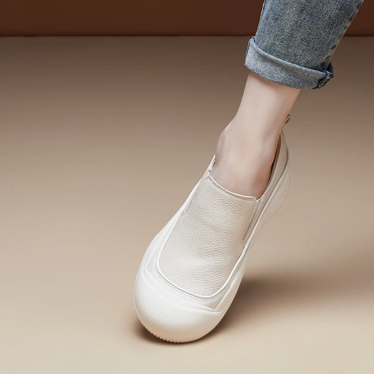 【头层牛皮】春季运动风舒适厚底休闲鞋女士休闲鞋女鞋