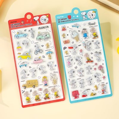 正版授权PEANUTS史努比奇遇记3D立体浮雕贴纸卡通DIY装饰贴画贴纸