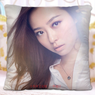 【送枕芯】张靓颖定制靠垫方枕头靠垫头来图周边双面抱枕真人靠垫
