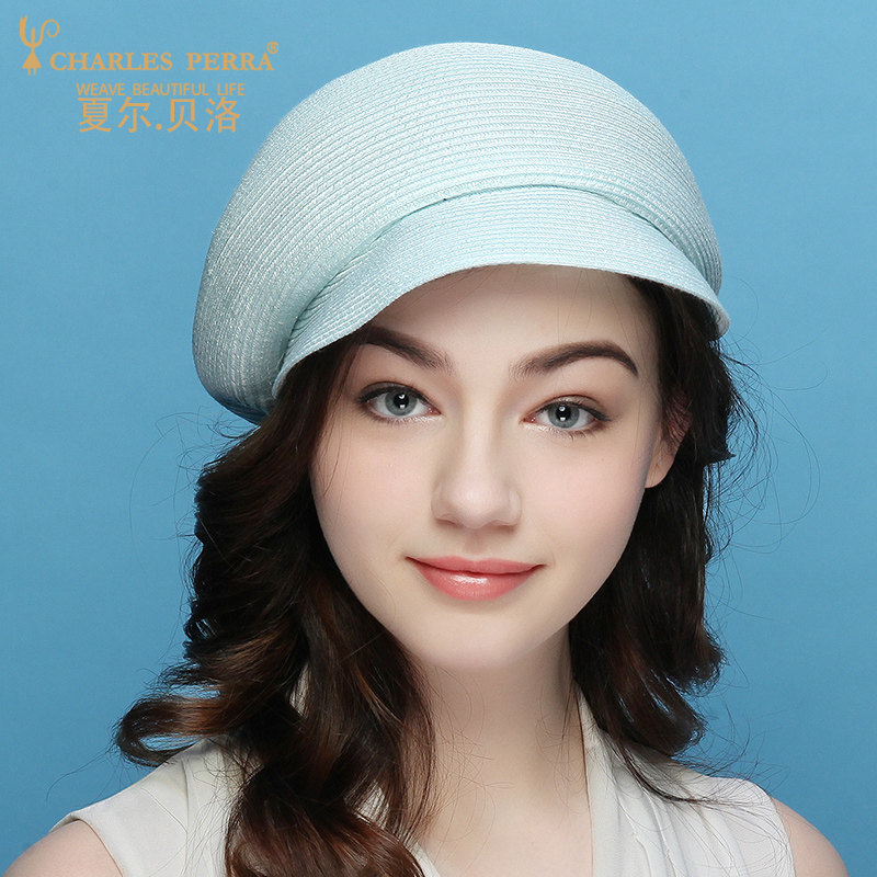 夏尔贝洛 新款防晒春夏女士遮阳帽休闲鸭舌帽度假草帽出游太阳帽