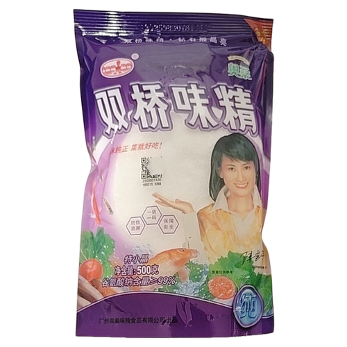 发5袋 奥桑双桥味精特小晶500gX5袋 家用商用高纯度无盐 炒菜烧汤