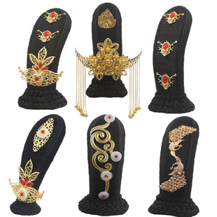 新款美人关假发头饰演出服舞蹈丽人行发饰发髻古典舞复古汉服配饰