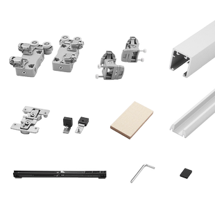 固特衣柜折叠平移门吊轨五金配件开放式衣帽间推拉门上下轨道滑轮
