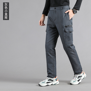 加肥 男外穿拆脱卸内胆加厚活面鸭绒小束脚棉裤 新品 户外运动羽绒裤