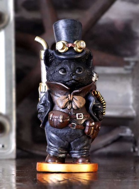NemesisNow蒸汽朋克黑猫摆件