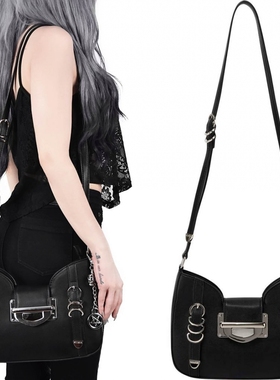 潮牌KILLSTAR Orpheus俄尔普斯倒五芒星金属环哥特朋克挎包