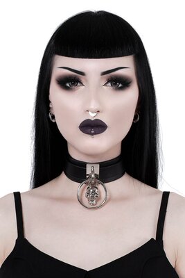 潮牌KILLSTAR Elena Skull哥特朋克艾琳娜吸血鬼朋克皮项圈