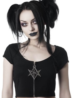 KILLSTAR暗黑哥特亚文化Sacred Sixx摇滚朋克l六芒星短款T恤上衣