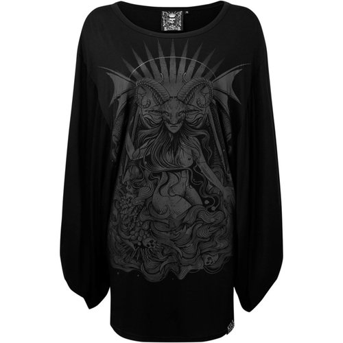 KILLSTAR暗黑哥特亚文化Satan Is A Woman巴风特宽松大领口T恤