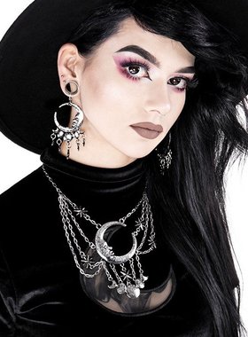 东欧无眠之夜哥特星辰复古项链