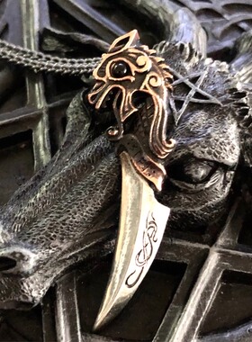 英国A牌龙头哥特摇滚风项链