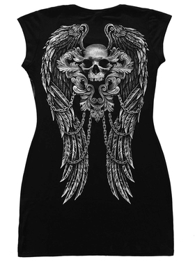 Rock Merch暗黑哥特亚文化GOTH CARNIVAL骷髅禁锢天使翅膀无袖T恤