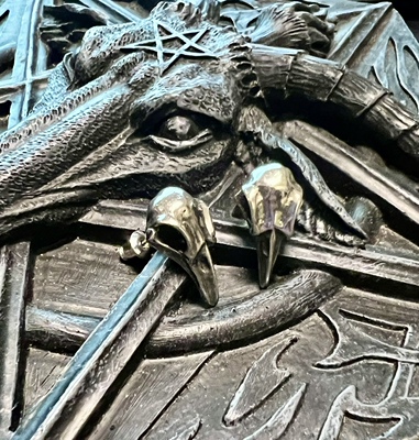 乌鸦骷髅头骨哥特朋克复古耳钉