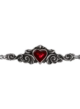 Alchemy Gothic A145 BETROTHAL 暗黑哥特风血红色珐琅心形手链