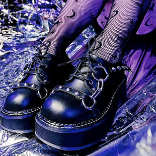 DEMONIA暗黑哥特亚文化EMILY-32朋克风重金属工业朋克厚底铆钉鞋