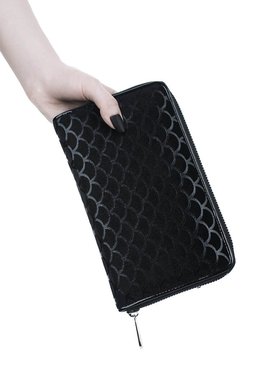 潮牌KILLSTAR Black Sea哥特朋克摇滚黑鱼鳞纹钱包手包