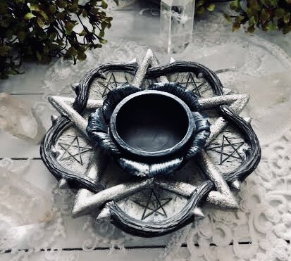 Alchemy黑玫瑰五芒星烛台