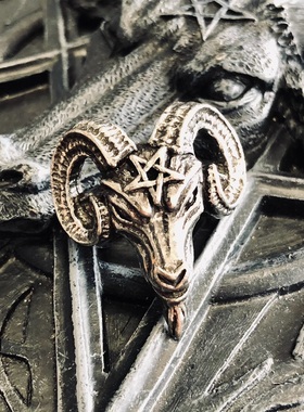 Alchemy巴风特五芒星哥特戒指