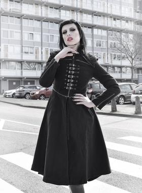 PUNK RAVE暗黑哥特亚文化Y-777 CATACOMB修身摇滚朋克刺客外套