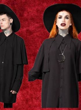 KILLSTAR暗黑哥特亚文化TENEBRUS维多利亚弥撒斗篷中性长袖衬衣