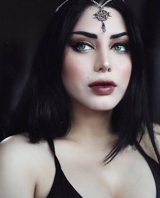 女神哥特五芒星新月项链